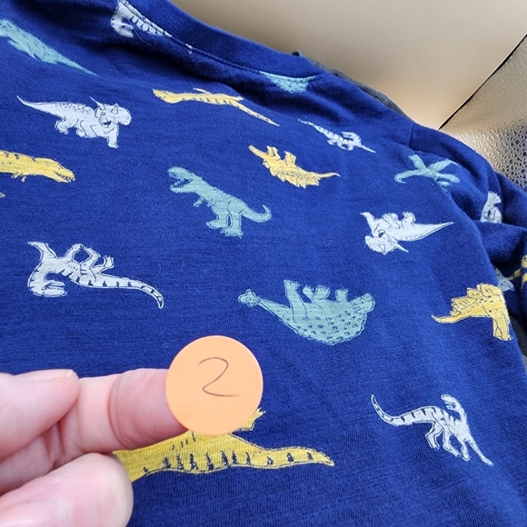 Carter's 3T Dinosaur Long Sleeve Shirts Lot Toddler Child Blue Gray - Picture 6 of 6